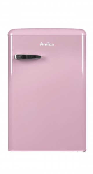 Amica KS15616P Kühlschrank mit Gefrierfach im Retro Design, cupcake pink