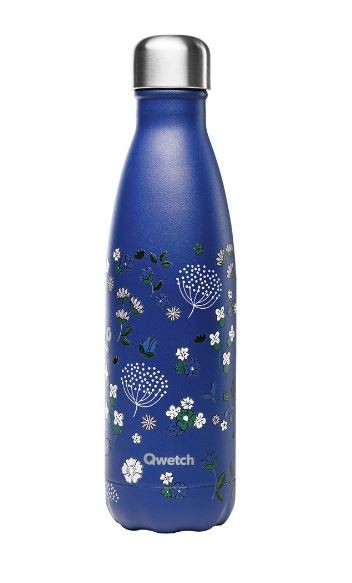 Qwetch Wildflower Isolierte Stahlflasche 500ml, dunkelviolett