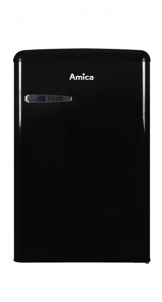 Amica KS15614S Kühlschrank mit Gefrierfach im Retro Design, black olives