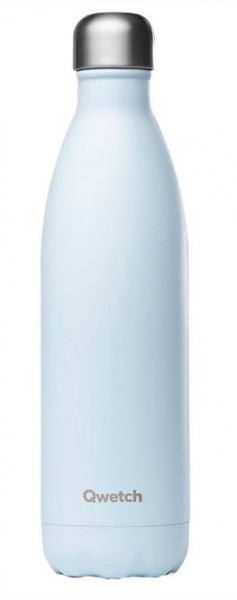 Qwetch Pastel Isolierte Stahlflasche, 1l, hell blau